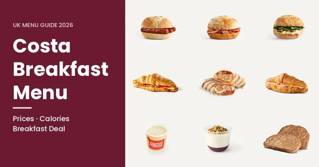 Costa Breakfast Menu