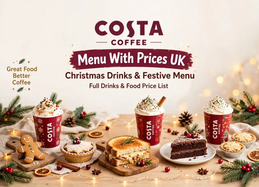 Costa Christmas Drinks & Festive Menu: Every Seasonal Favourite Costa Christmas Drinks UK